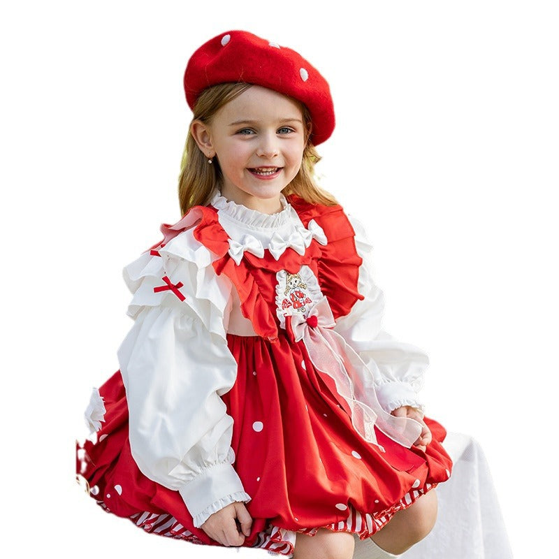 Girl's Red Lolita Cartoon Mushroom Dress | Magic Stories