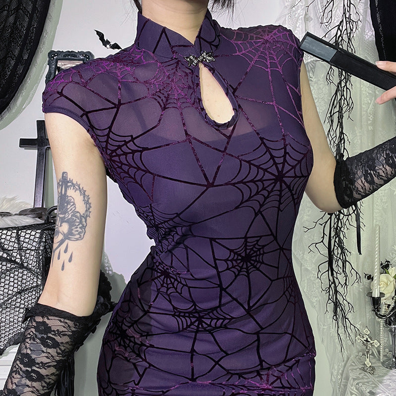 New Chinese-style Cheongsam Spring Cheongsam Dress — scale reference