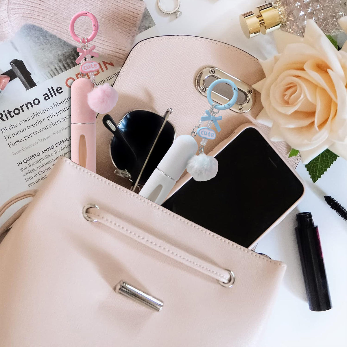 Plush Bag Charm Perfume Bottle Girly | Magic Stories