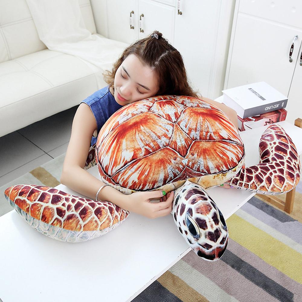 Plush simulation turtle — side view