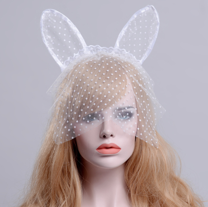 Small dot veil lace cat ears headband sex | Magic Stories