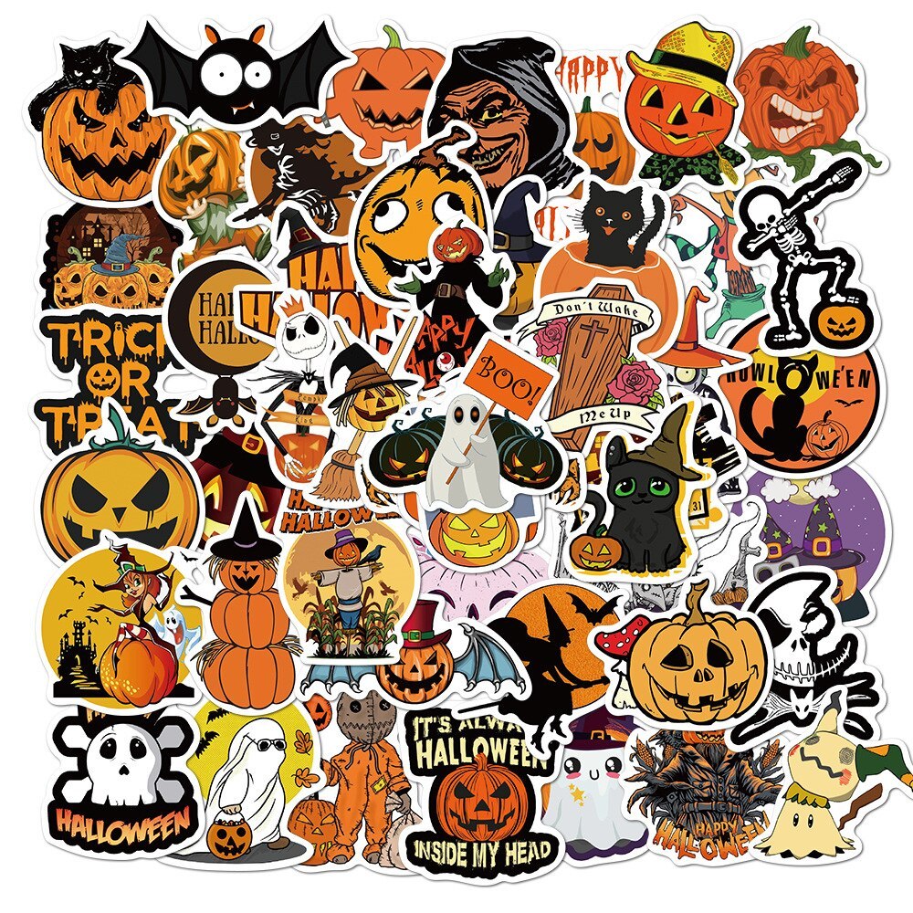 50pcs Halloween waterproof stickers