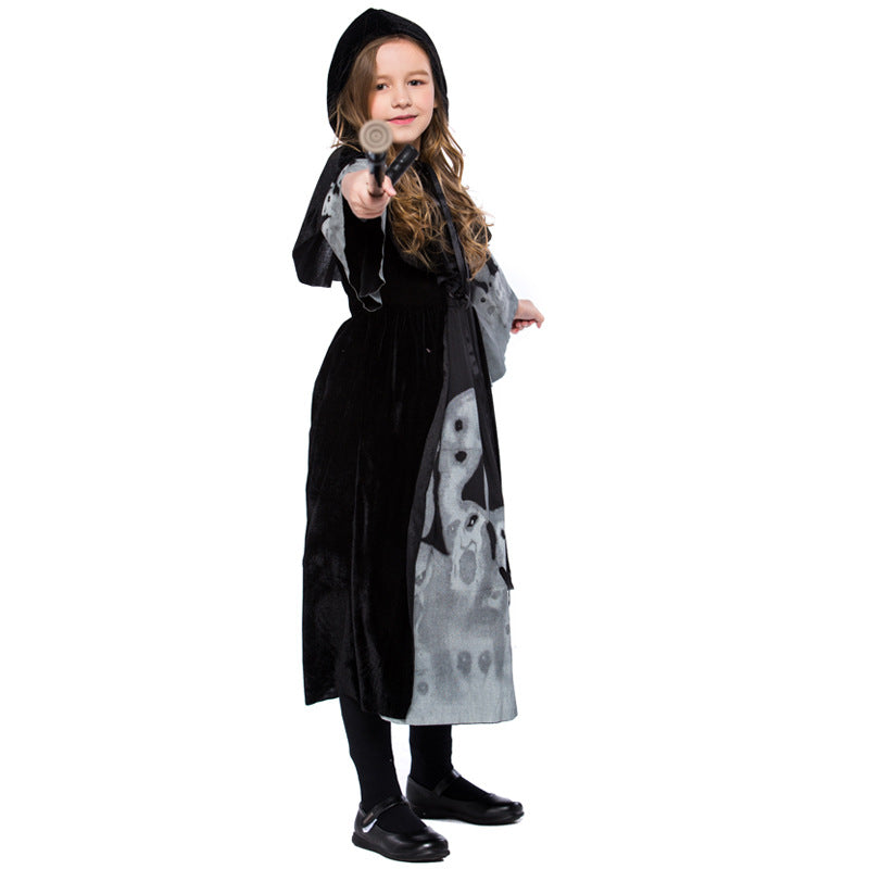 Halloween Children Skeleton Ghost Costume — scale reference