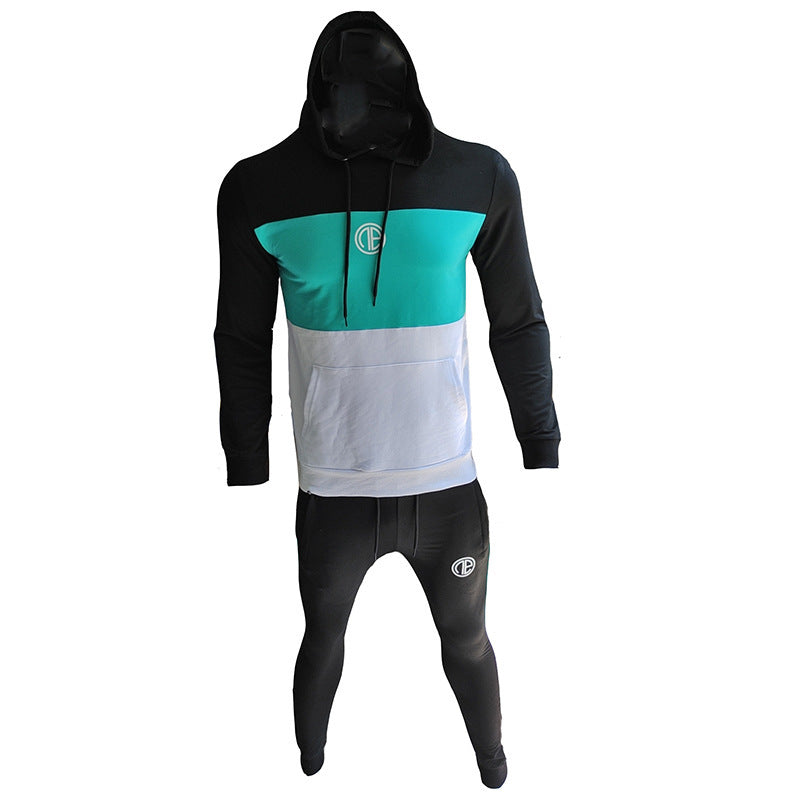 Fitness Suit Splicing Contrast Color Hooded Suit — packaging