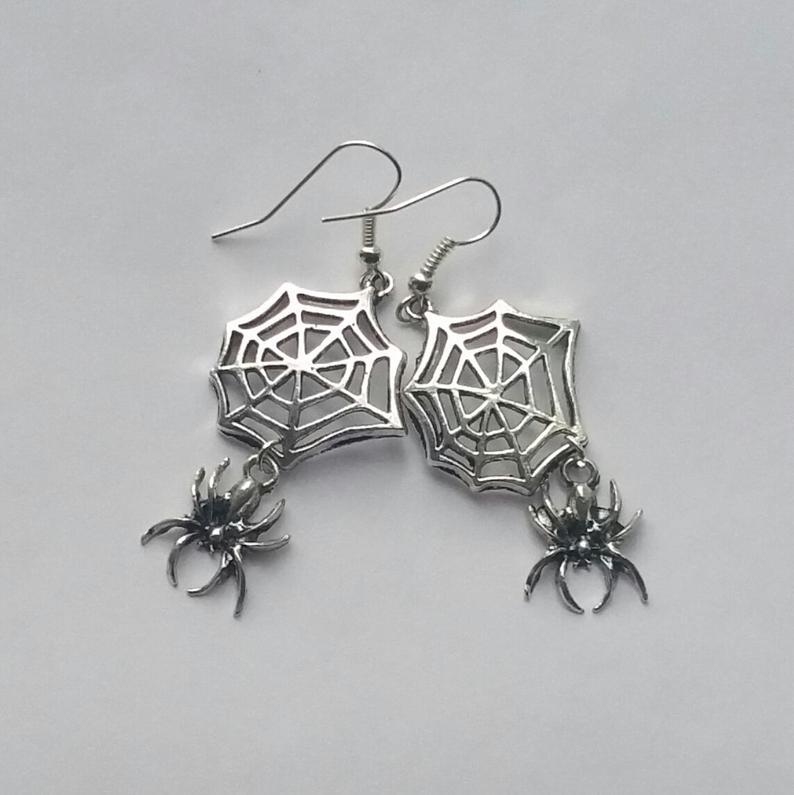 Spider Web Halloween Earrings Gothic Dark | Magic Stories