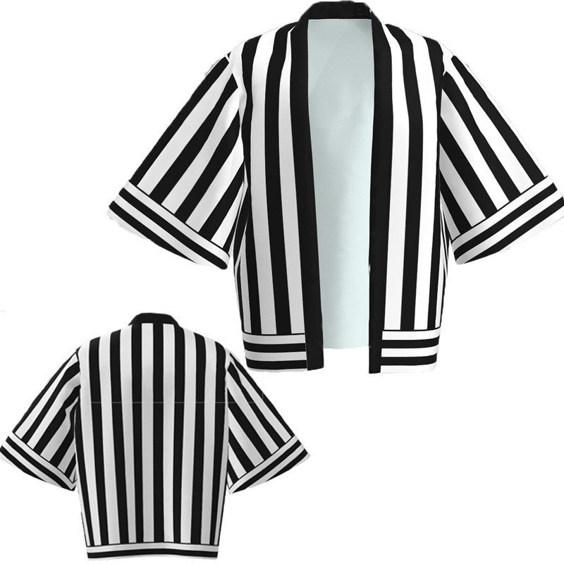 Peripheral Haori Kimono Jacket Kadomon Tanjiro Suit Bathrobe — back view