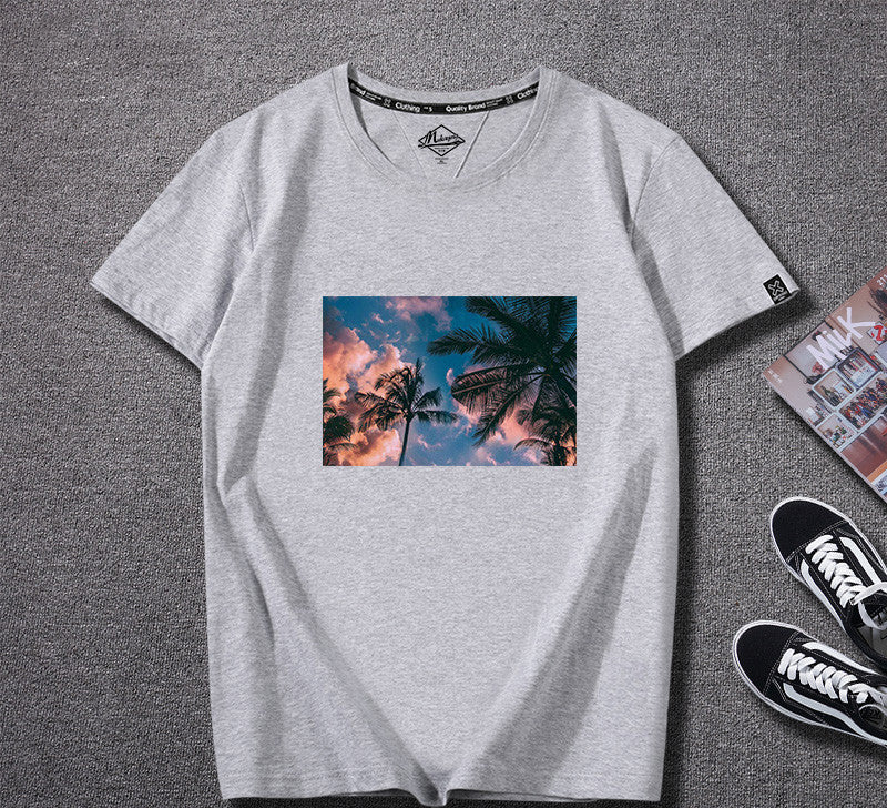 T-shirt Men''s Fashion Short Sleeve Harajuku Cotton Loose — detail