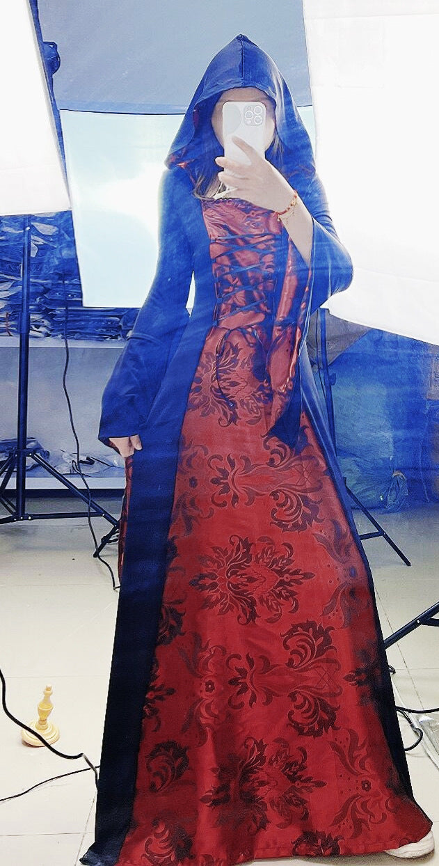 Halloween Cloak Vampire Cosplay Costume Wizard Dress Up Robe — detail