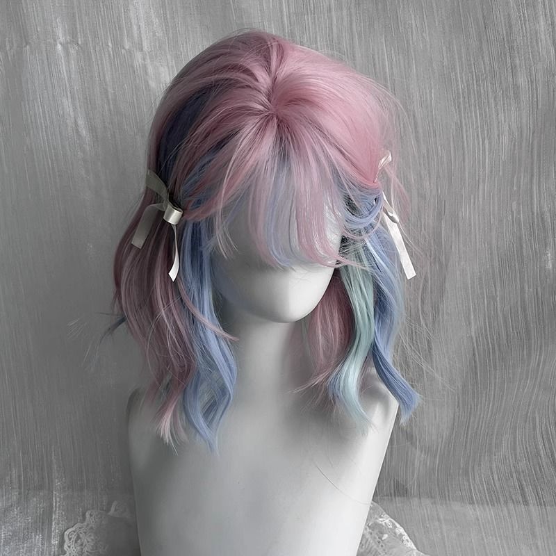 Curly Cosplay Wig Full Headpiece — scale reference