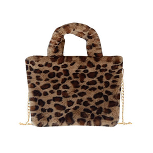 Plush leopard shoulder bag | Magic Stories