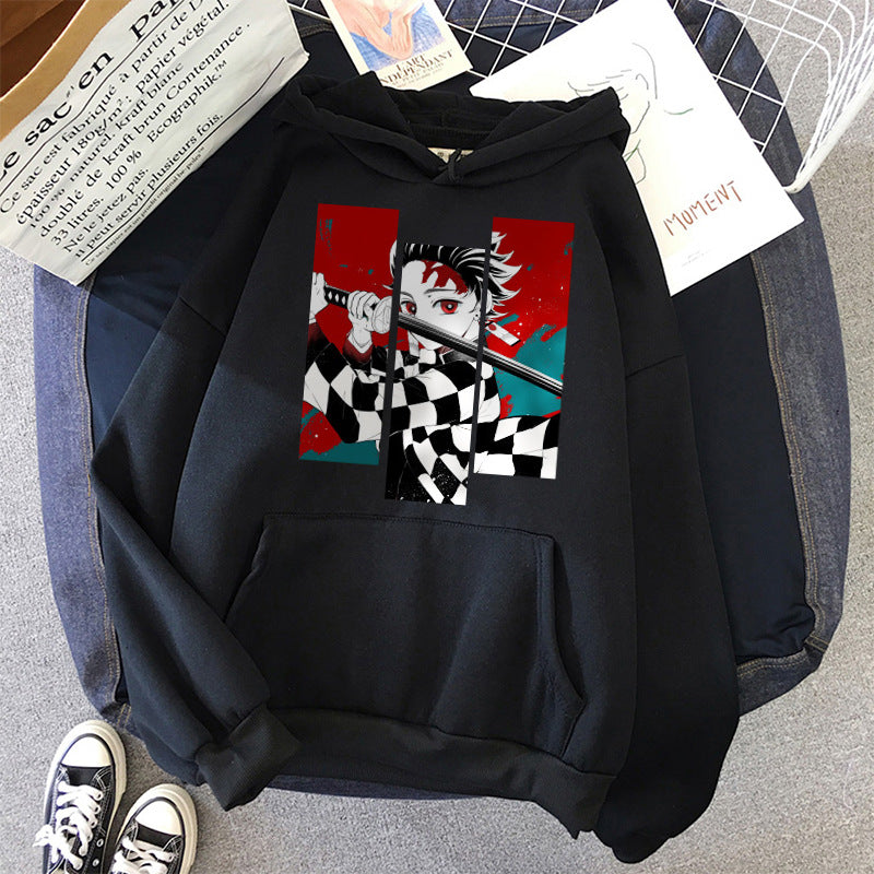 Anime Print Men's And Women's Hoodies Harajuku Street Fashion Hooded Sweatshirt — detail