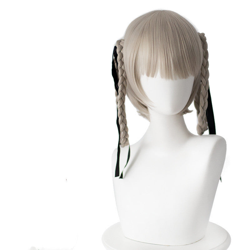 Blue And Gray Twist Braid Ring Cosplay Wig | Magic Stories