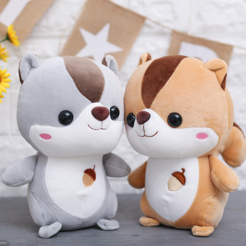 Squirrel plush toy — in use