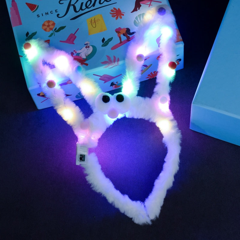 Luminous Plush 14 Lamp Rabbit Ears Headband | Magic Stories