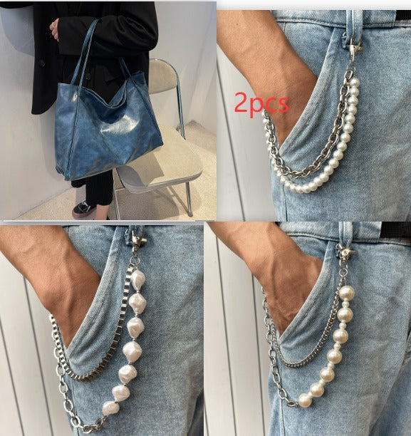 Vintage Women's Tote Bag Athletic Casual Fashion Large Capacity Leather Shoulder Bag Shopper Harajuku Simple Handbag — detail