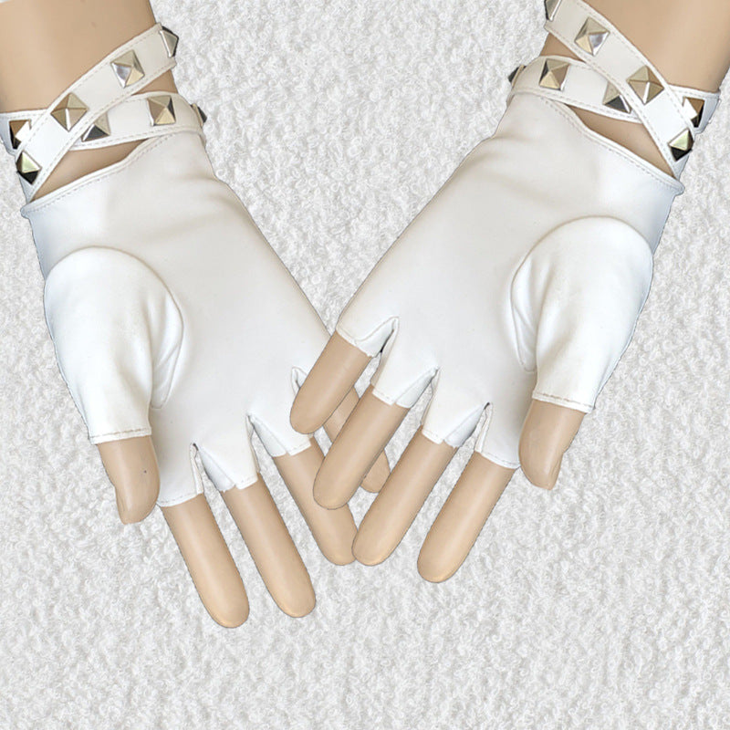 Women Punk Rock Half Finger Gothic Gloves | Magic Stories