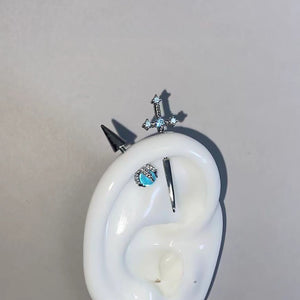 New Blue Sword Devil Stud Earrings | Magic Stories