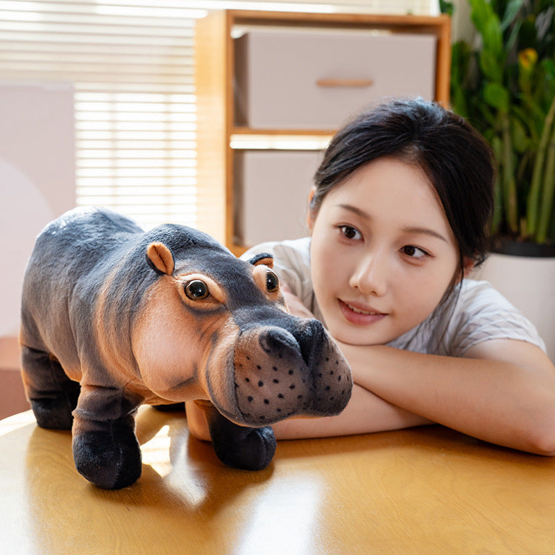 Cute Animal Realistic Hippo Plush Toy Doll | Magic Stories