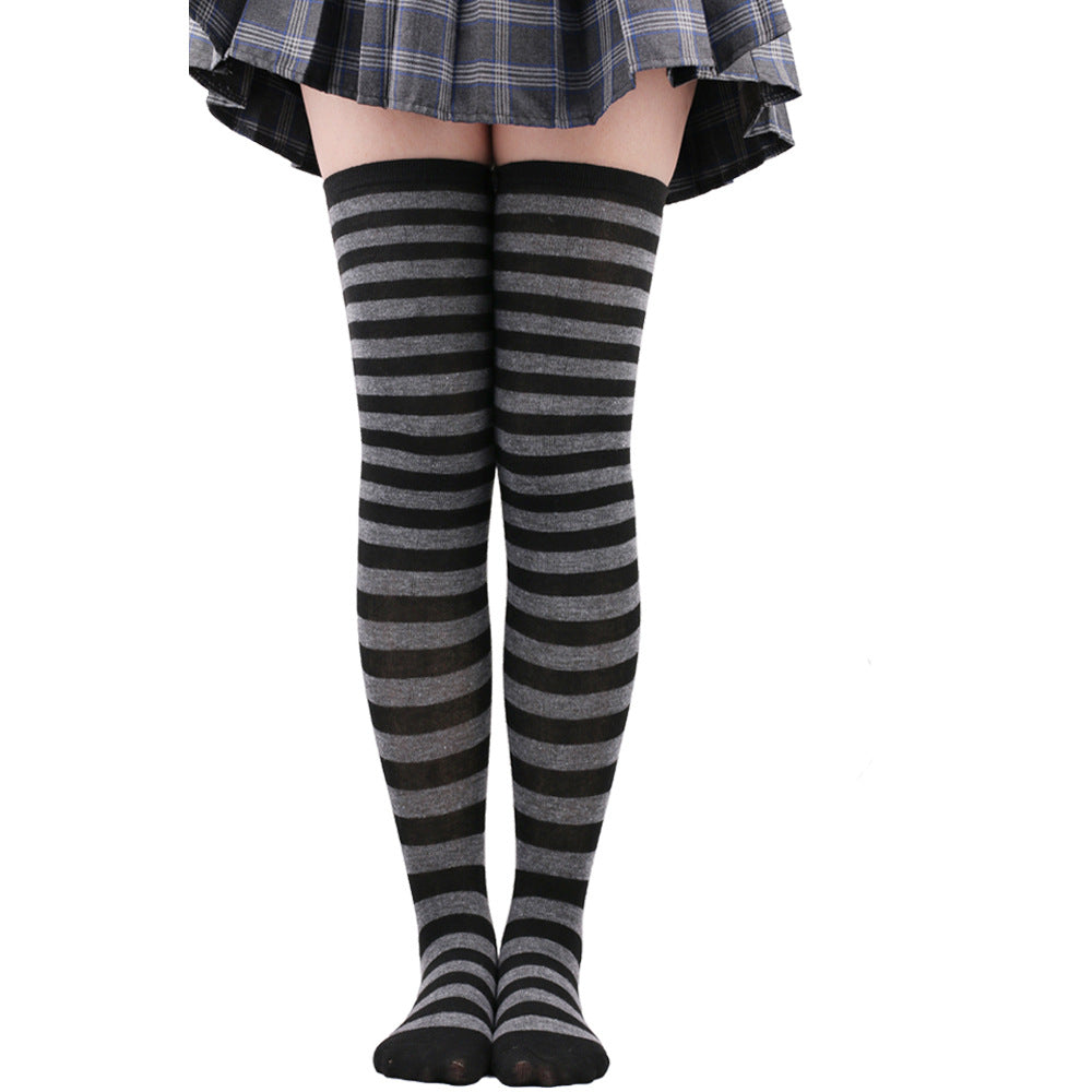 Striped Socks Hold-ups Women Over The Knee | Magic Stories