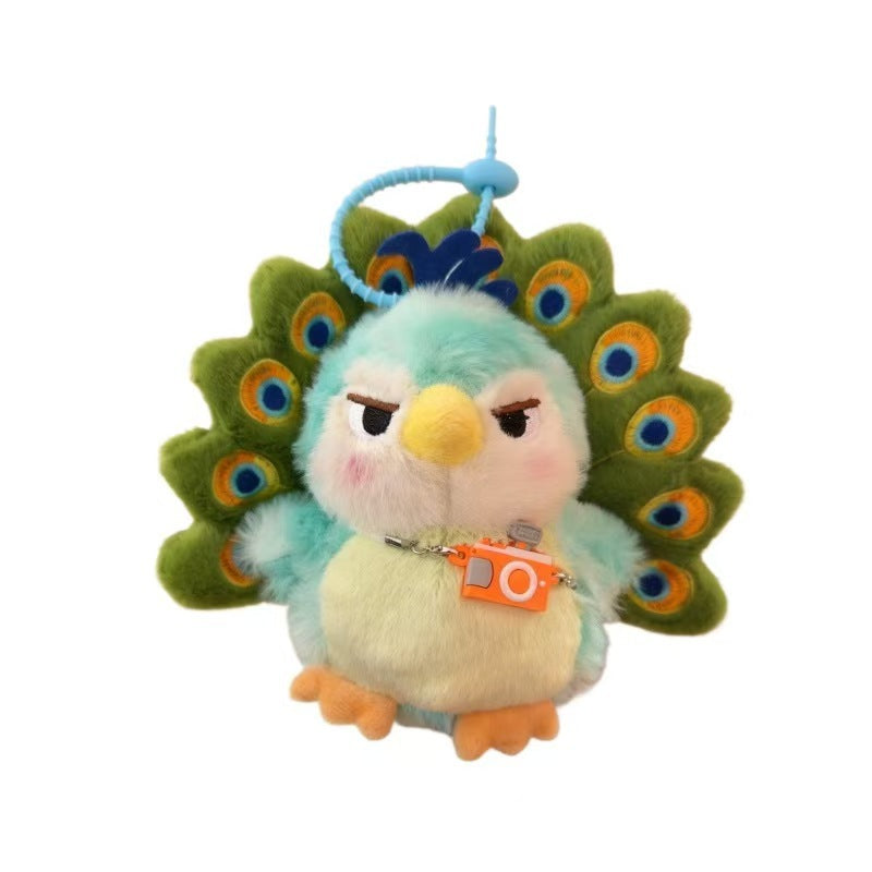 Green Peacock Plush Toy Backpack Charm | Magic Stories