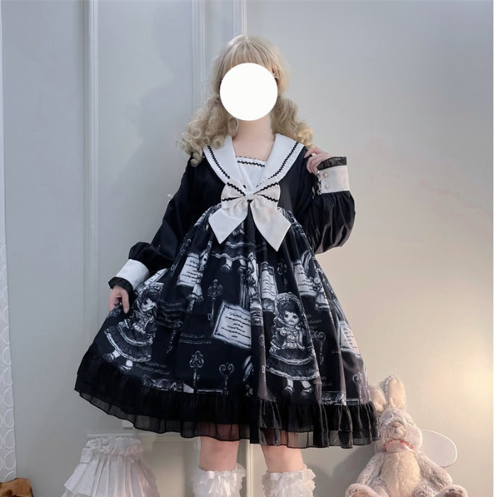 Lolita Dark Black Doll Gothic Long Sleeve Dress — packaging