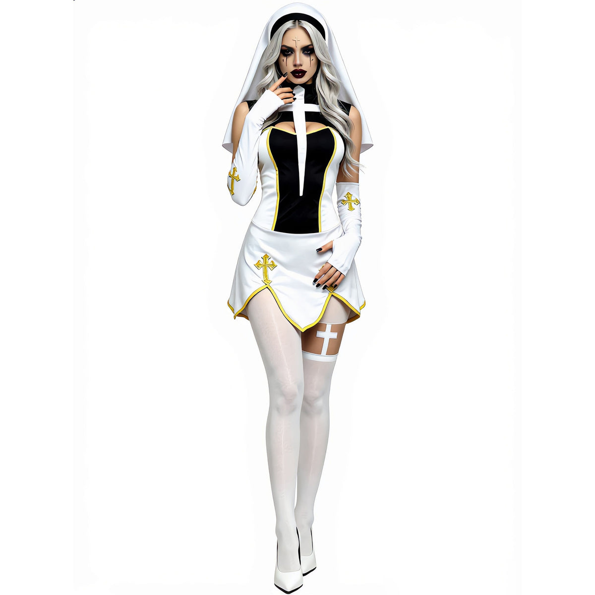 Halloween Nun Costume For Cosplay Black | Magic Stories