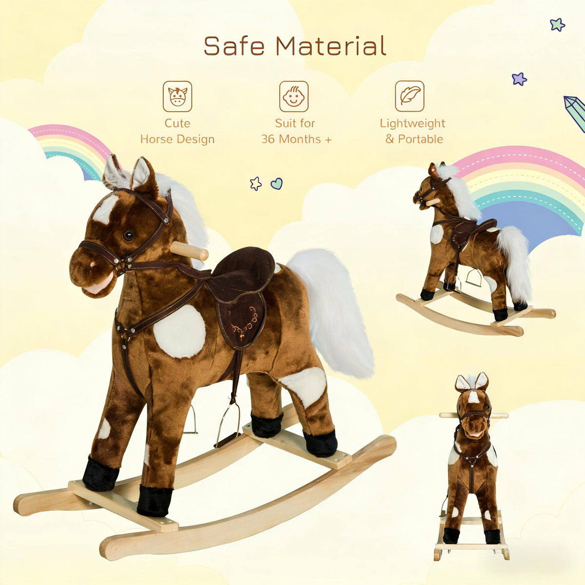 Rocking Horse,Kids Plush Rocking Horse | Magic Stories