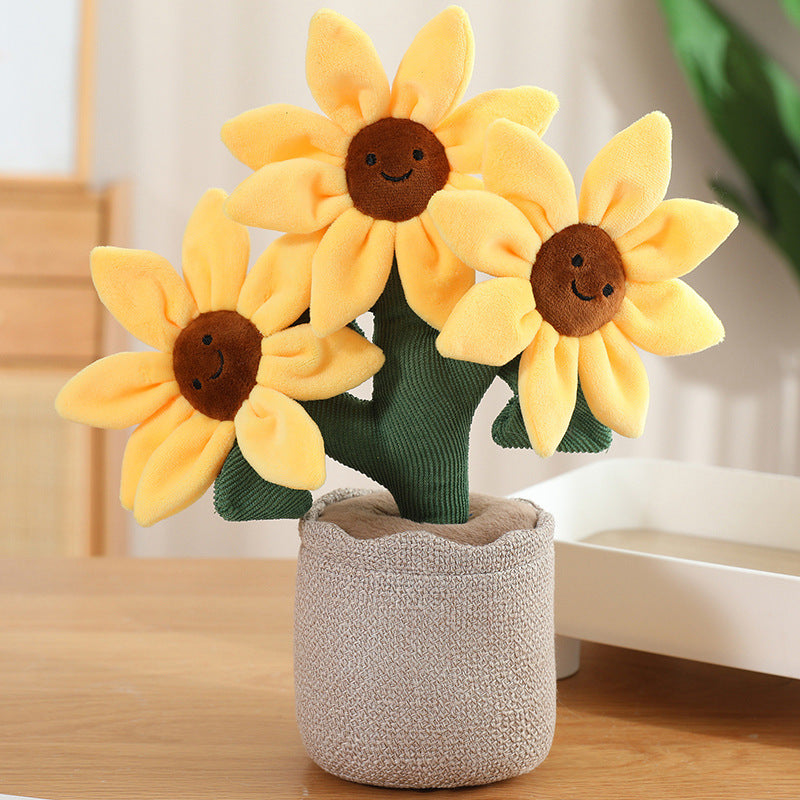 Cartoon Smiling Sunflower Plush Toy | Magic Stories