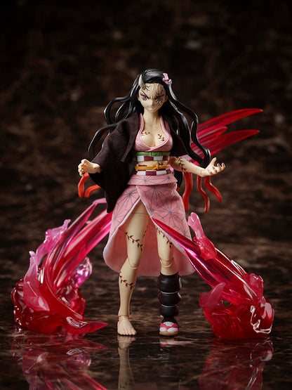 Demon Slayer BUZZmod. Figure 3-Pack — Rengoku Ver.2, Muichiro Tokito & Nezuko (Demon Advancing Ver.) — side view