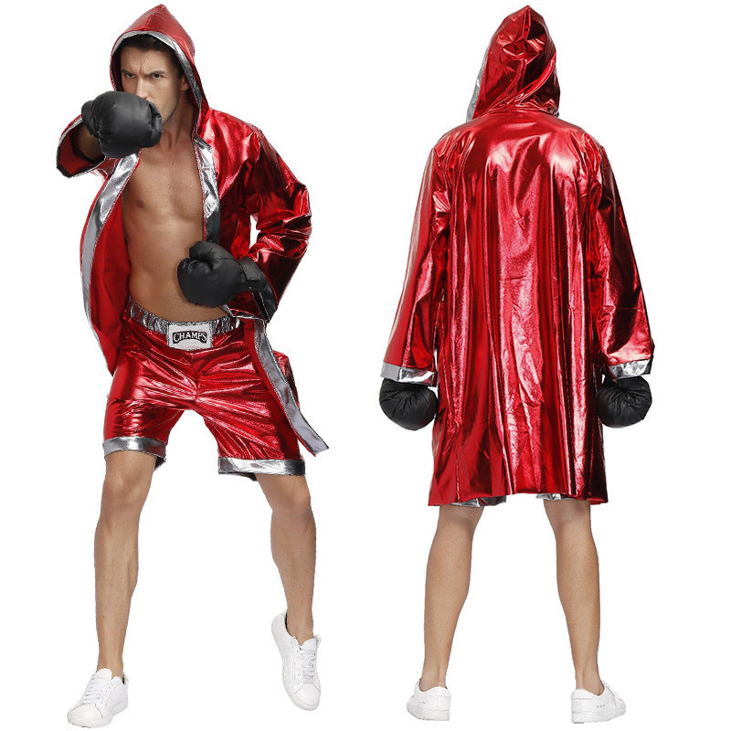 Red Couple Boxer Suit Cosplay — side view
