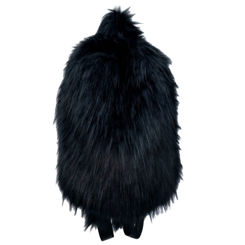 Fur Hot Girl Plush Backpack — detail