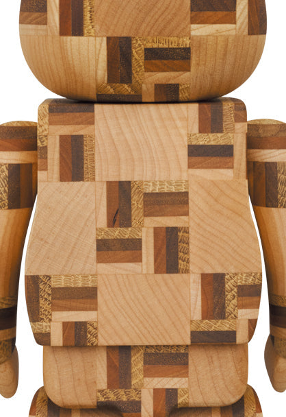 400% Bearbrick Karimoku Yosegi Chess — back view