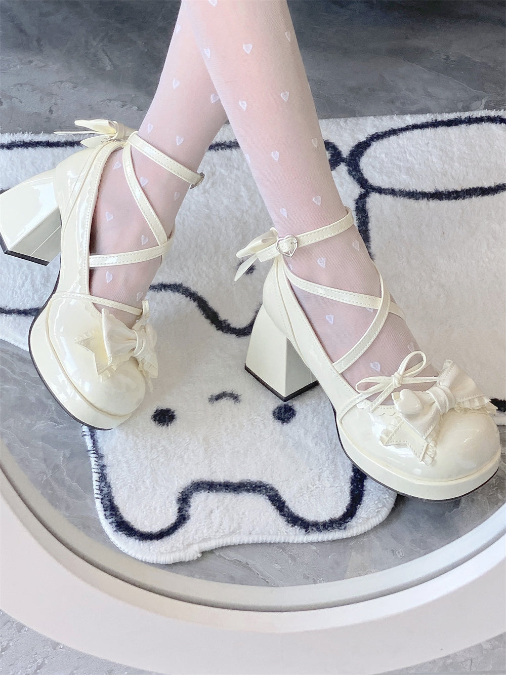 Mid Heel Platform Cute Single-layer Shoes | Magic Stories