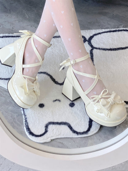 Mid Heel Platform Cute Single-layer Shoes | Magic Stories