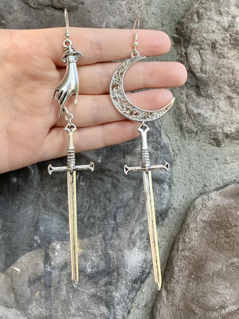 Women's Long Sword Earrings Halloween | Magic Stories