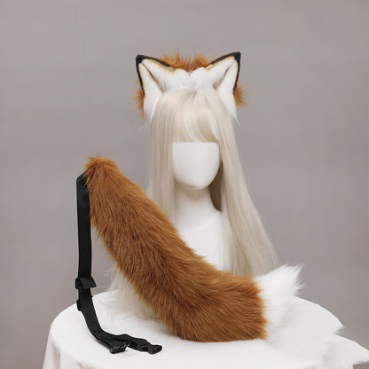 One Piece Dropshipping Handmade JK Headdress Lolita Headband Line Winder Fenille Cosplay Animal Ears Beast Tail — side view