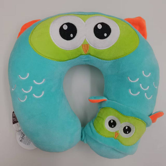 Cute Blue Owl UShaped Travel Neck Pillow | Magic Stories