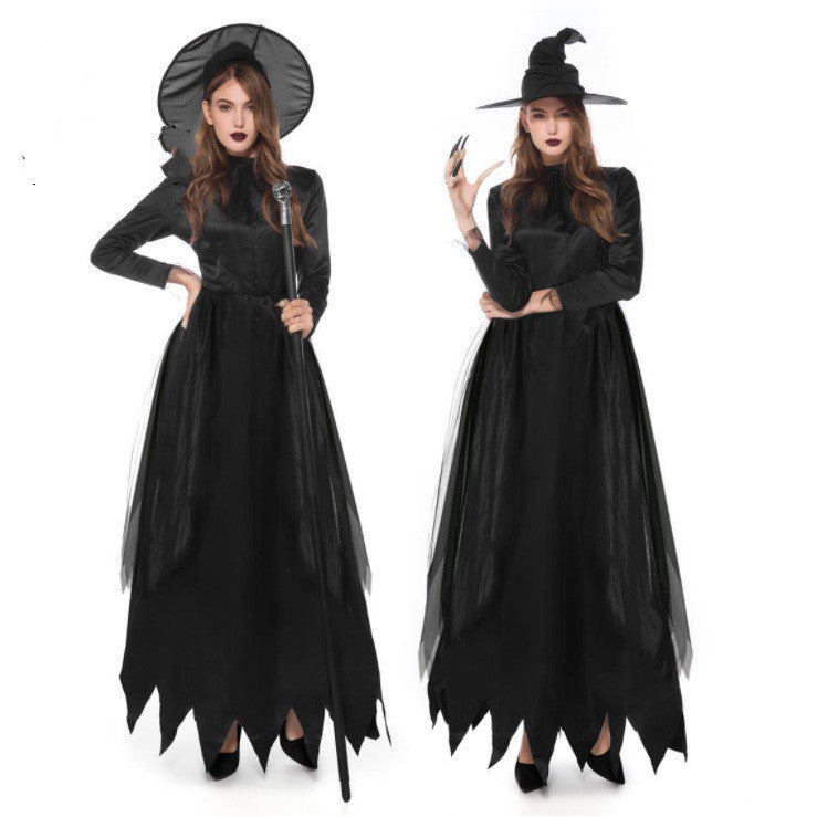 Halloween Fashion Black Witch Costume Suit — back view