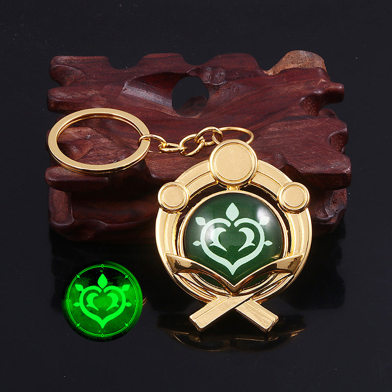 Genshin Impact Double-sided Glass Luminous Keychain — in use