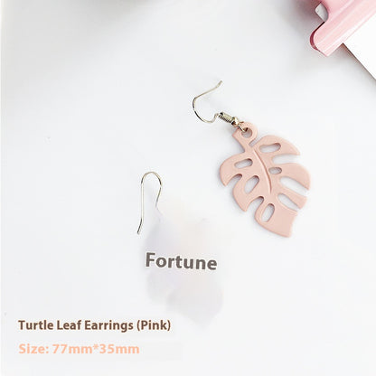 Harajuku Style Earrings Fashion Personality Monstera — side view