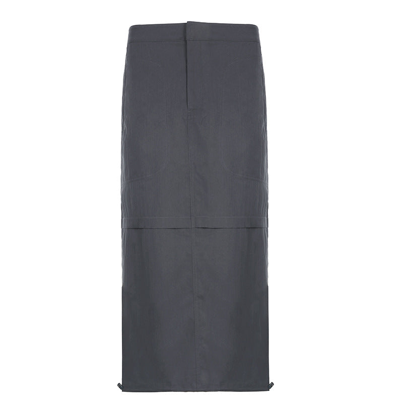 Harajuku Style European And American Women's Clothing Flanging Stitching Lazy Workwear Skirt Hem Elastic — scale reference