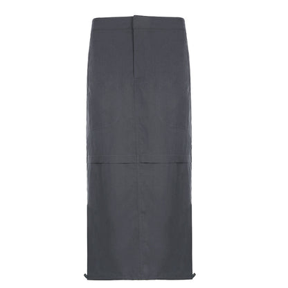 Harajuku Style European And American Women's Clothing Flanging Stitching Lazy Workwear Skirt Hem Elastic — scale reference