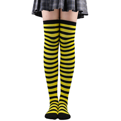 Striped Socks Hold-ups Women Over The Knee | Magic Stories