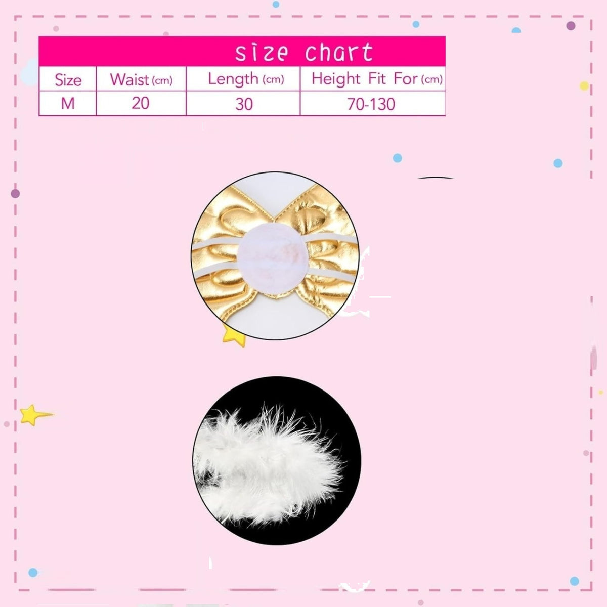 Angel Costume Set With Wings, Tutu, And Halo – For Festive Occasions And Theme Parties — back view