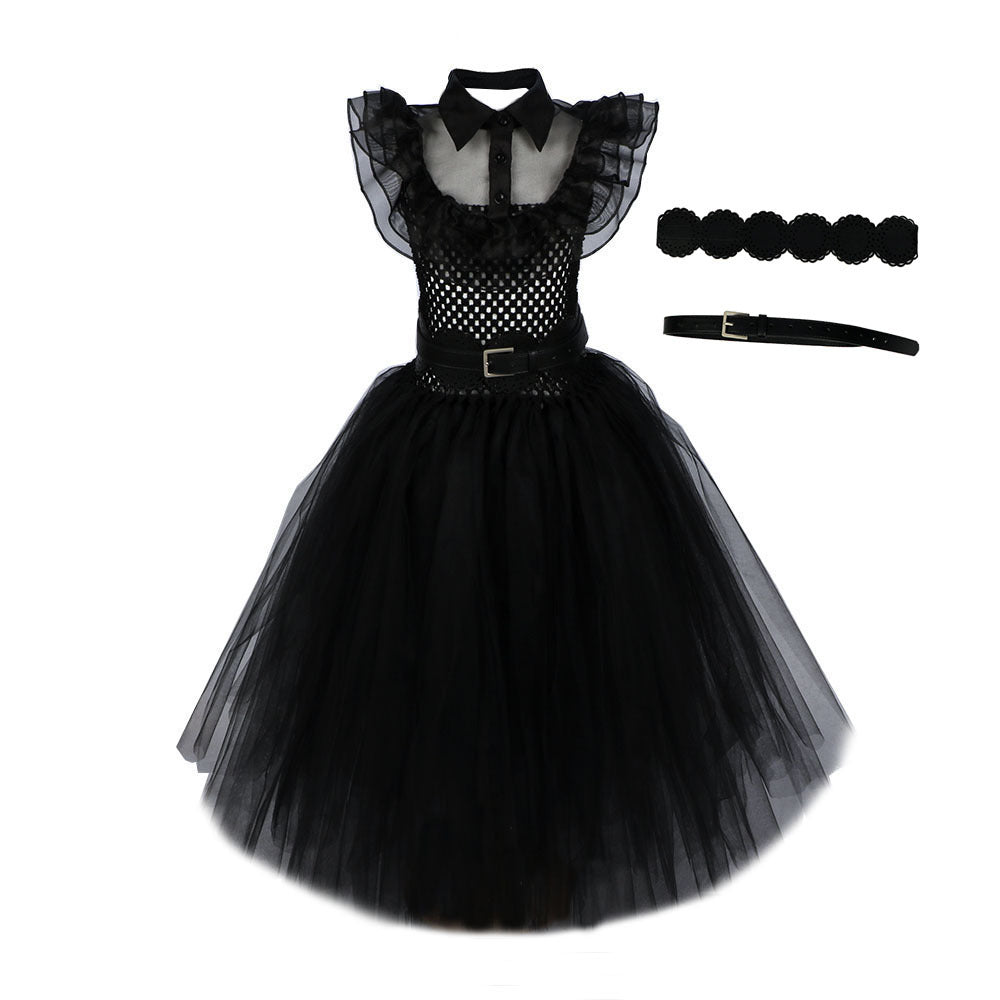 Girls' Mesh Dress Halloween Cosplay Costume — side view
