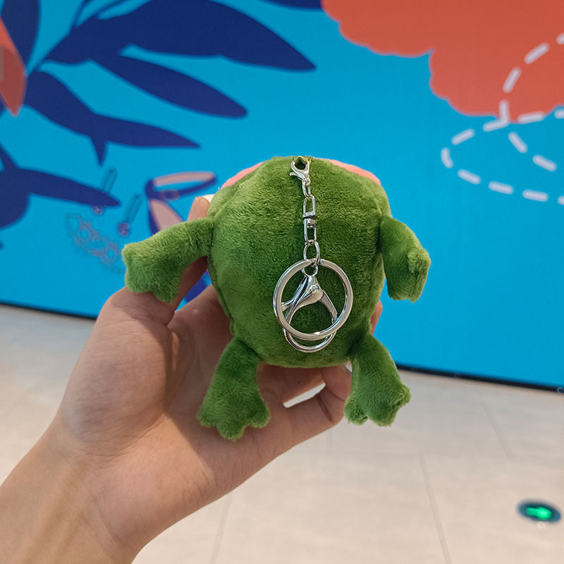 Plush Doll Sausage Lip Frog Toy Pendant — scale reference