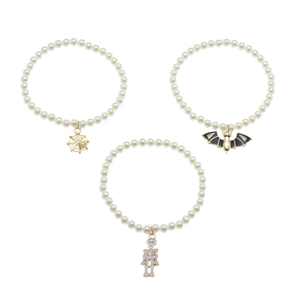 Pendant Pearl Halloween Bracelet — side view