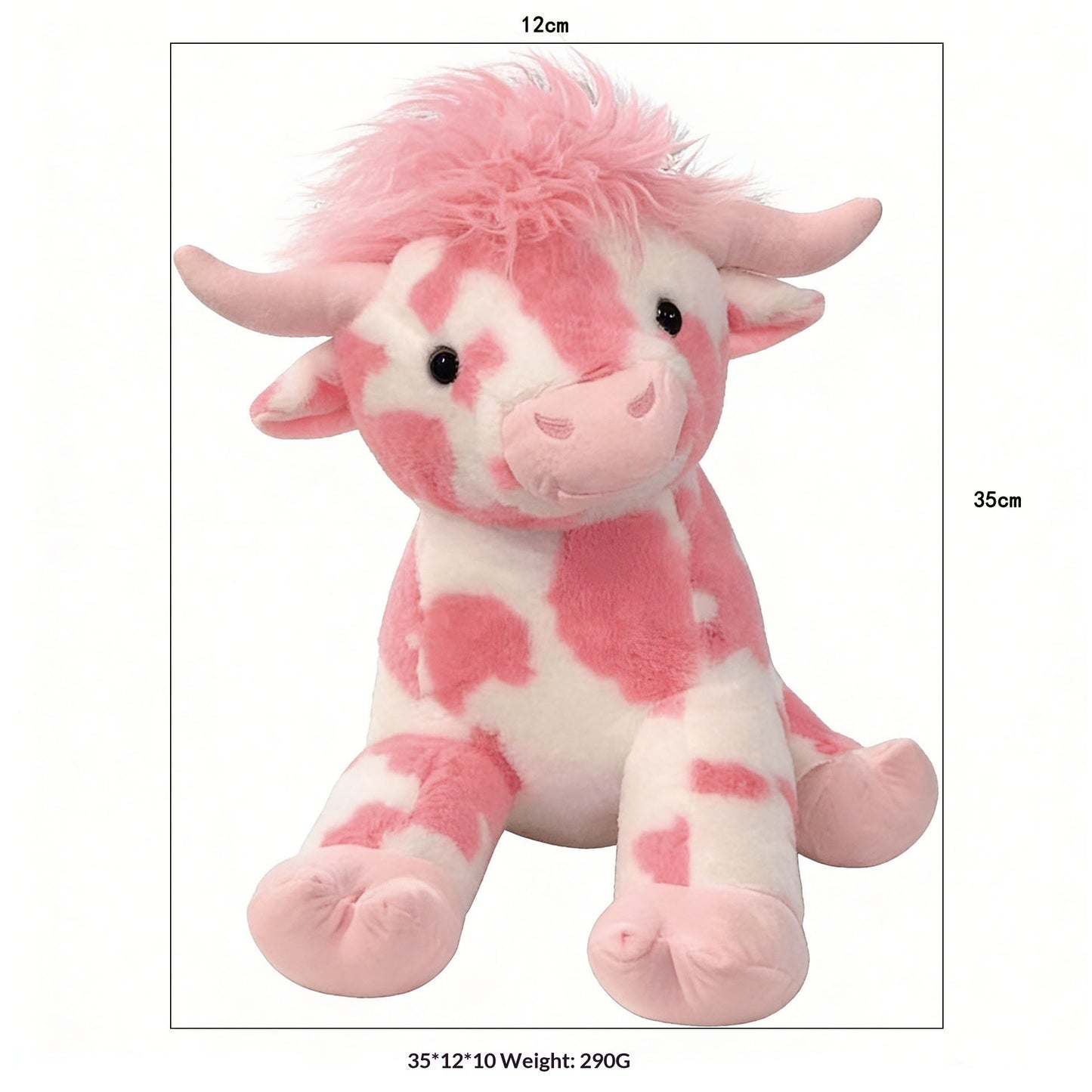 Highland Cow Plush Toy Doll — side view
