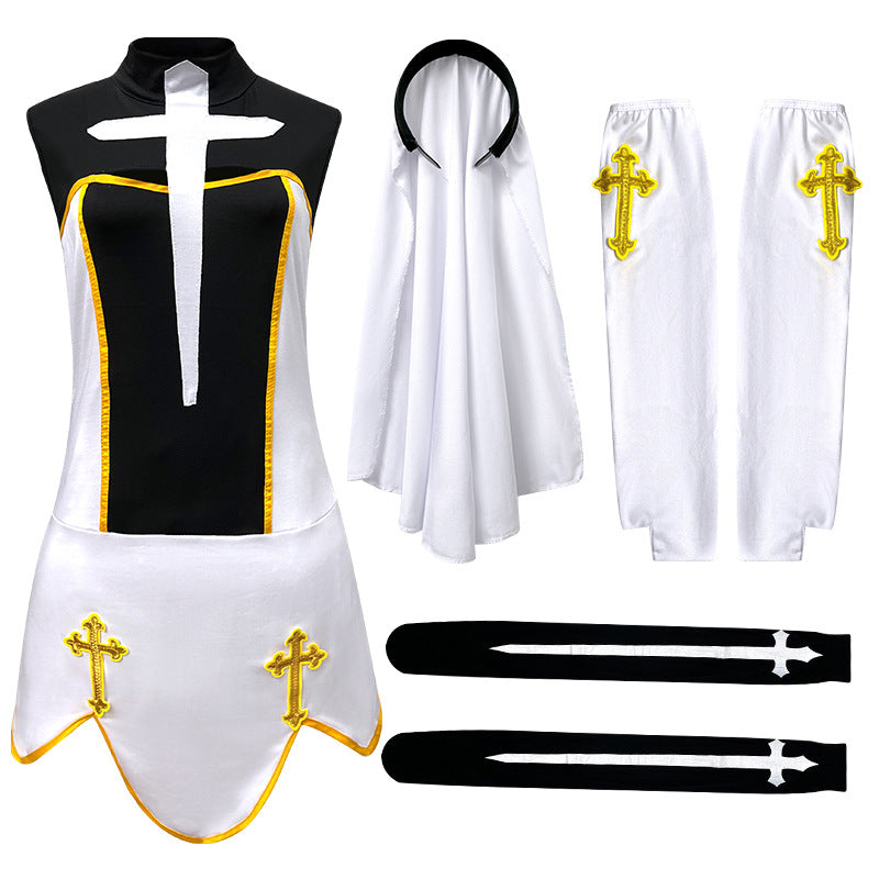 Halloween Nun Costume For Cosplay Black | Magic Stories