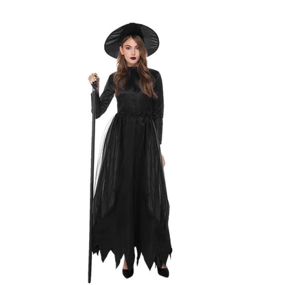 Halloween Fashion Black Witch Costume Suit — detail